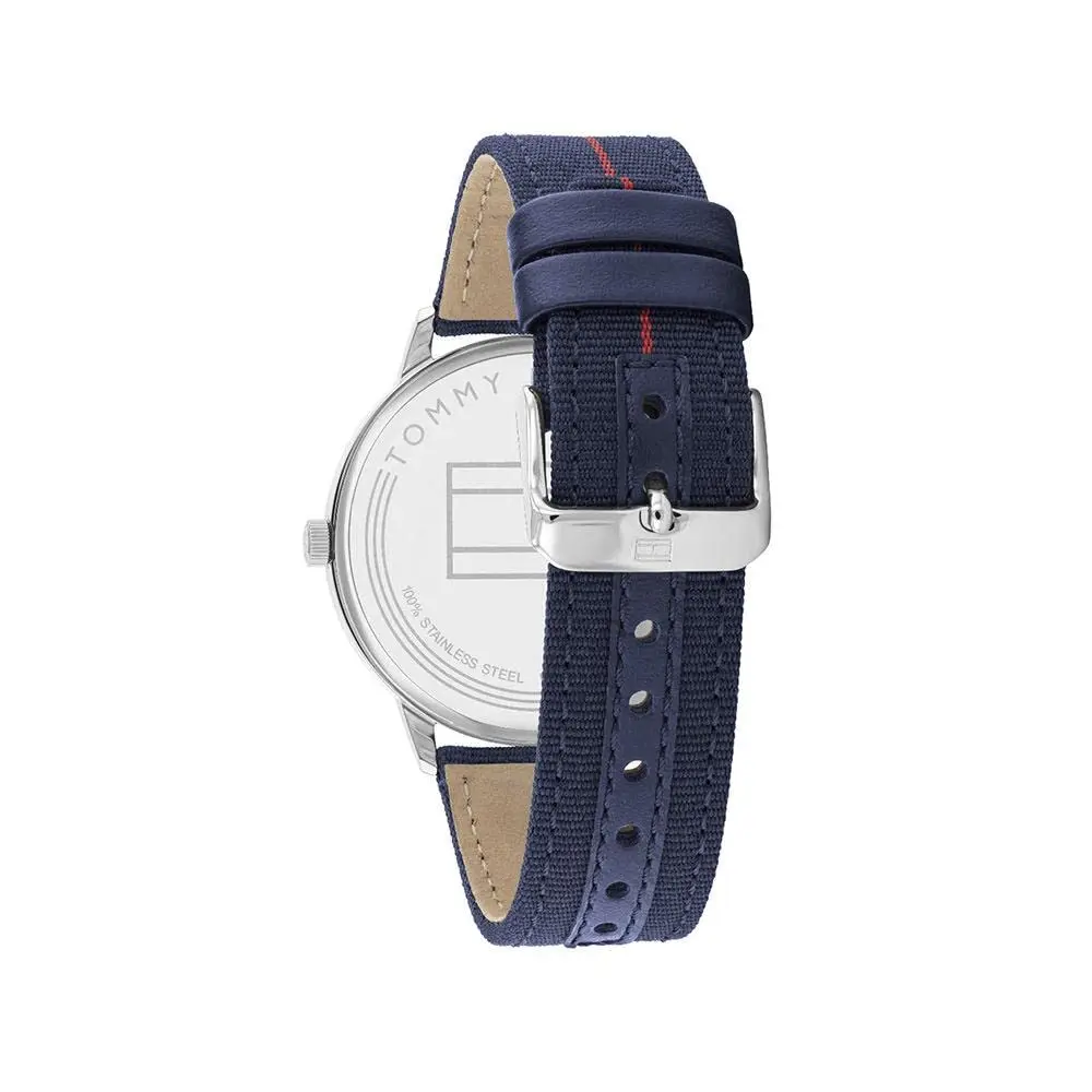 Tommy Hilfiger Men's Quartz Stainless Steel and Nylon Strap Watch, Navy | Classic American Style (70-120 chars) - view 3