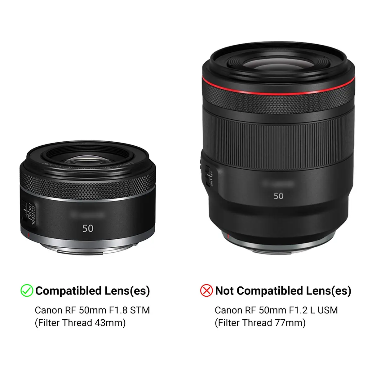 JJC Tulip Flower Lens Hood for Canon RF 50mm f/1.8 STM | Reversible Lens Shade, Compatible with 43mm Filters & Cap - view 2