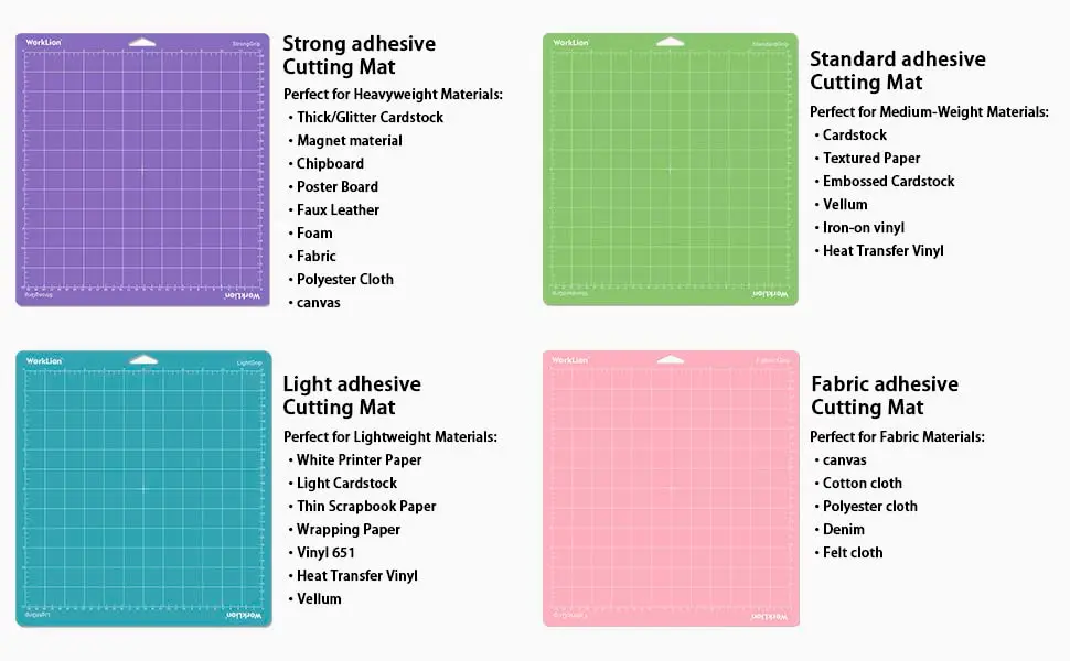 WORKLION Cutting Mat 12x12 | Compatible with Maker/Maker 3/4 & Explore 3/4, Variety Sticky Vinyl (6 Pack) - view 4