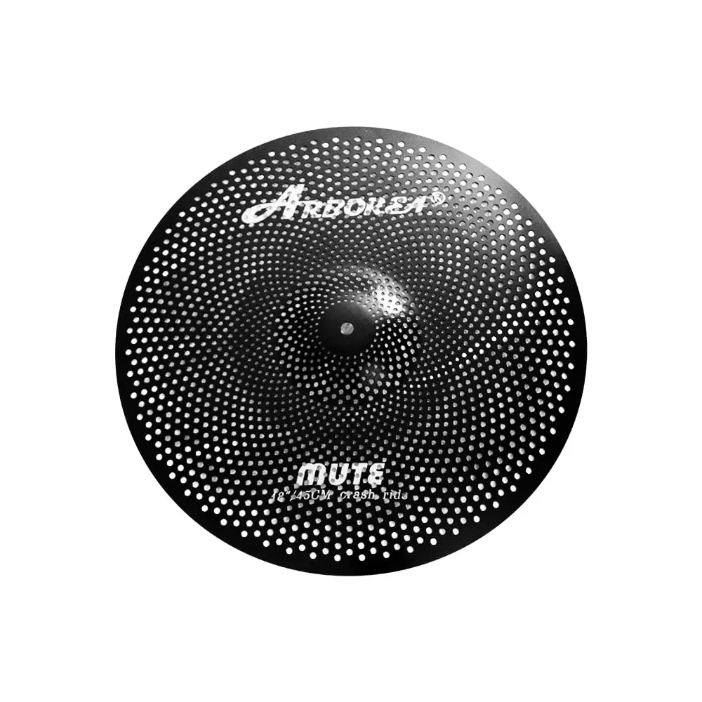 Arborea Low Volume Cymbal Pack Black 14"hi-hat+16"crash+18"crash+20"ride 5 Pieces | Practice Mute Cymbal Set for Drums - view 4