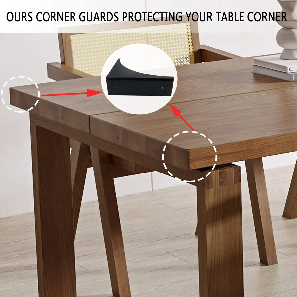 RFORPLY Antique Zinc Alloy Box Corner Protector Edge Safety Guard Cabinet Furniture Corner Bumpers (4-Pack, Black) - view 5