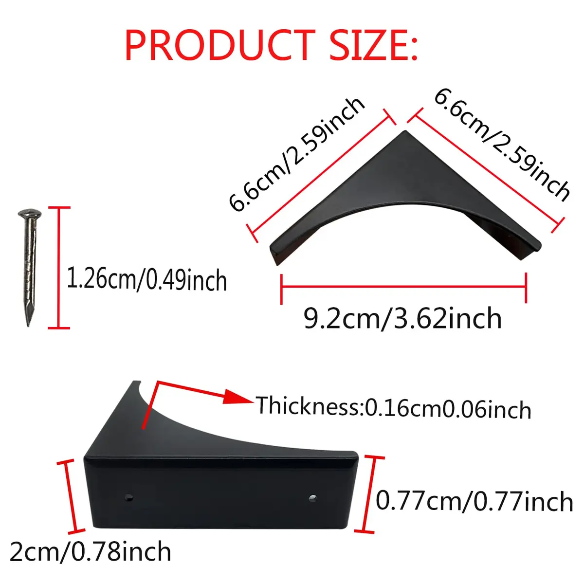 RFORPLY Antique Zinc Alloy Box Corner Protector Edge Safety Guard Cabinet Furniture Corner Bumpers (4-Pack, Black) - view 2