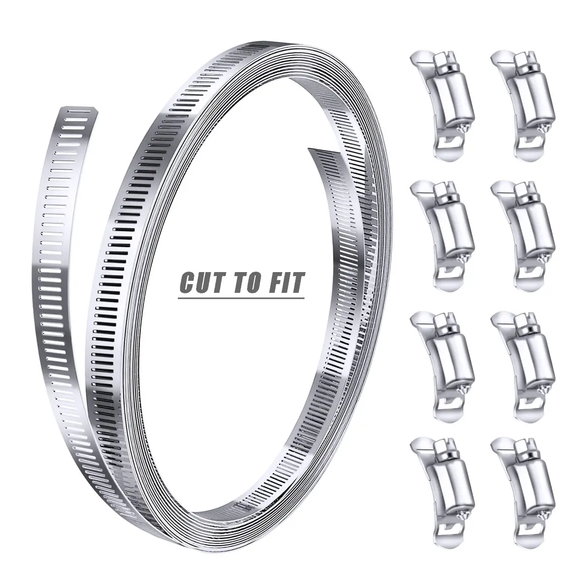 Steelsoft Stainless Steel Worm Gear Hose Clamp Assortment Kit, Cut-To-Fit | DIY Large & Odd Sizes - view 6