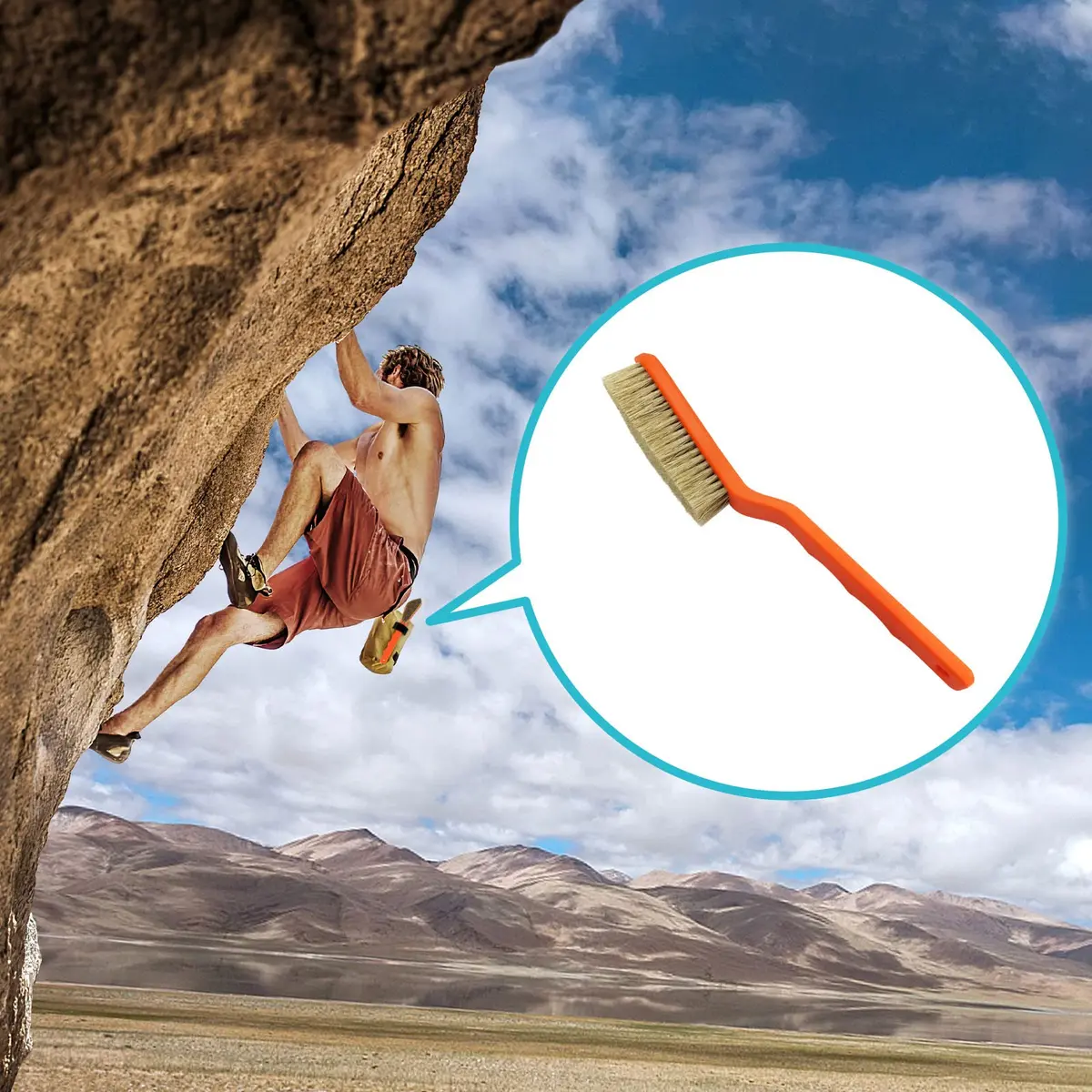 TWO STONES Boar Hair Rock Climbing Brush 175mm Handle | Durable Boulder Cleaning Tool for Indoor & Outdoor Climbing - view 6