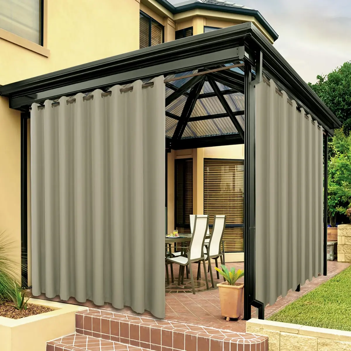 BONZER Outdoor Curtains for Patio Waterproof Thick Privacy | Water-Resistant & Privacy-Enhancing - main product image