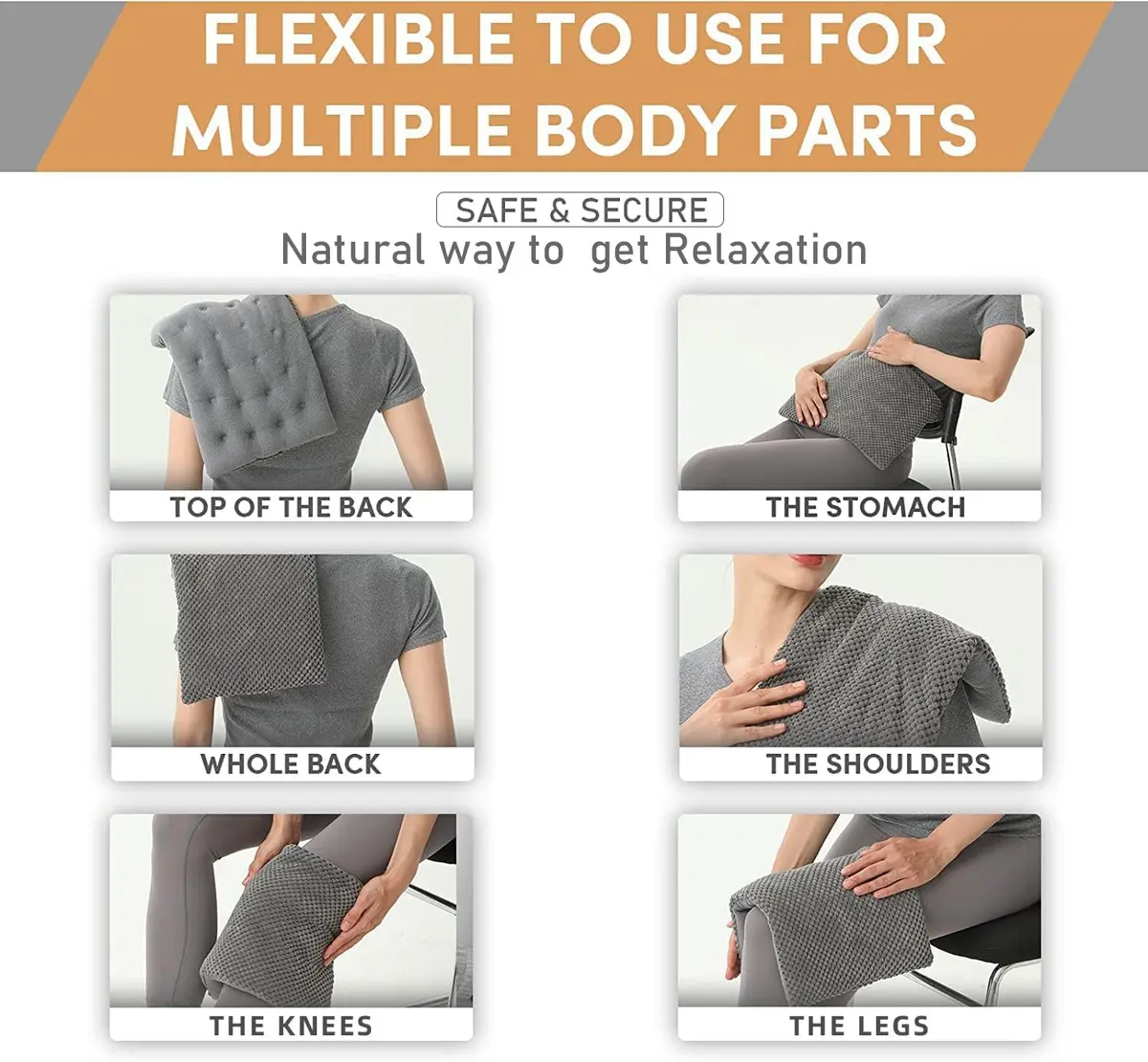 uncn Wide Microwave Heating Pad with Washable Cover 9.5 x 16in Microwavable | Soothes Muscles & Relaxes Tension - view 4