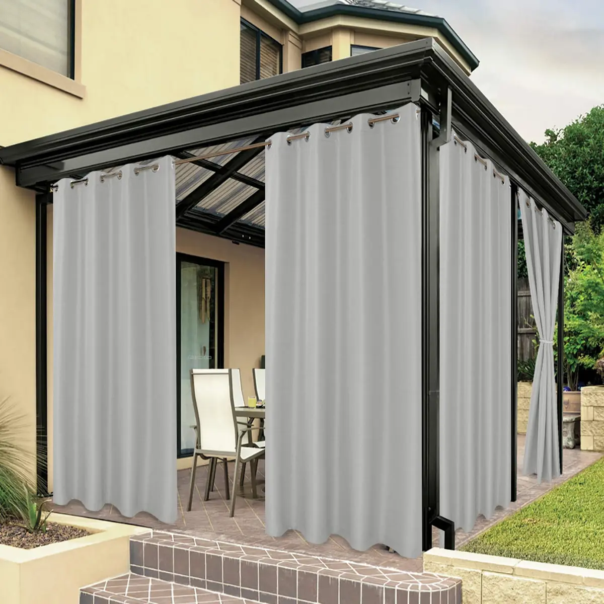 BONZER Outdoor Curtains for Patio Waterproof Thick | Water-Resistant Privacy Panel 54"x84" - main product image