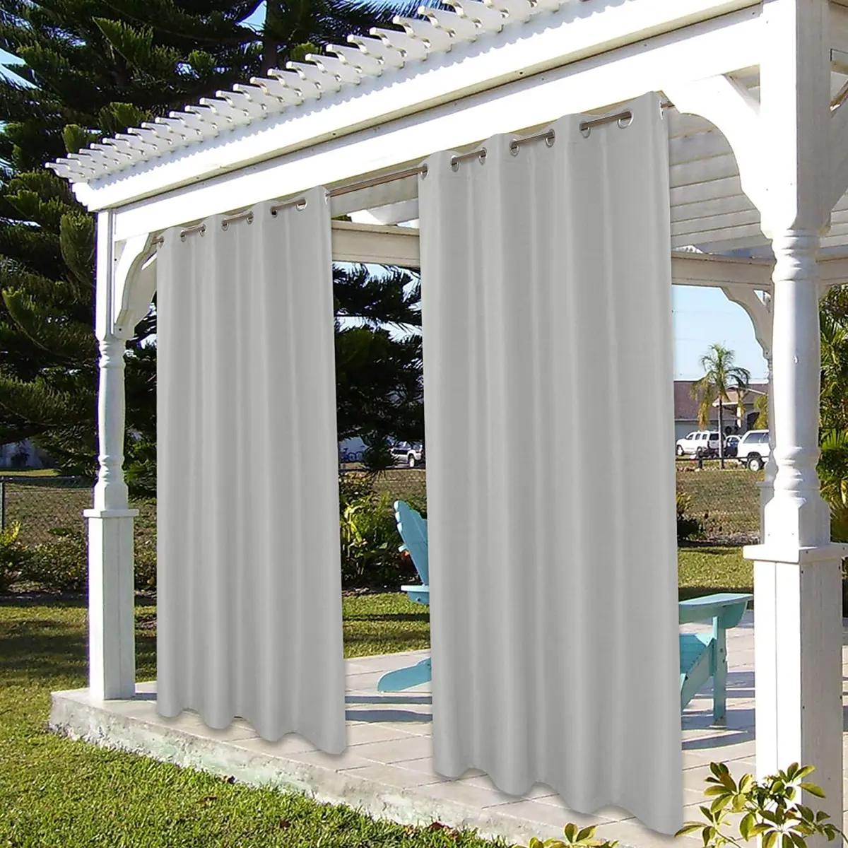 BONZER Outdoor Curtains for Patio Waterproof Thick | Water-Resistant Privacy Panel 54"x84" - view 7