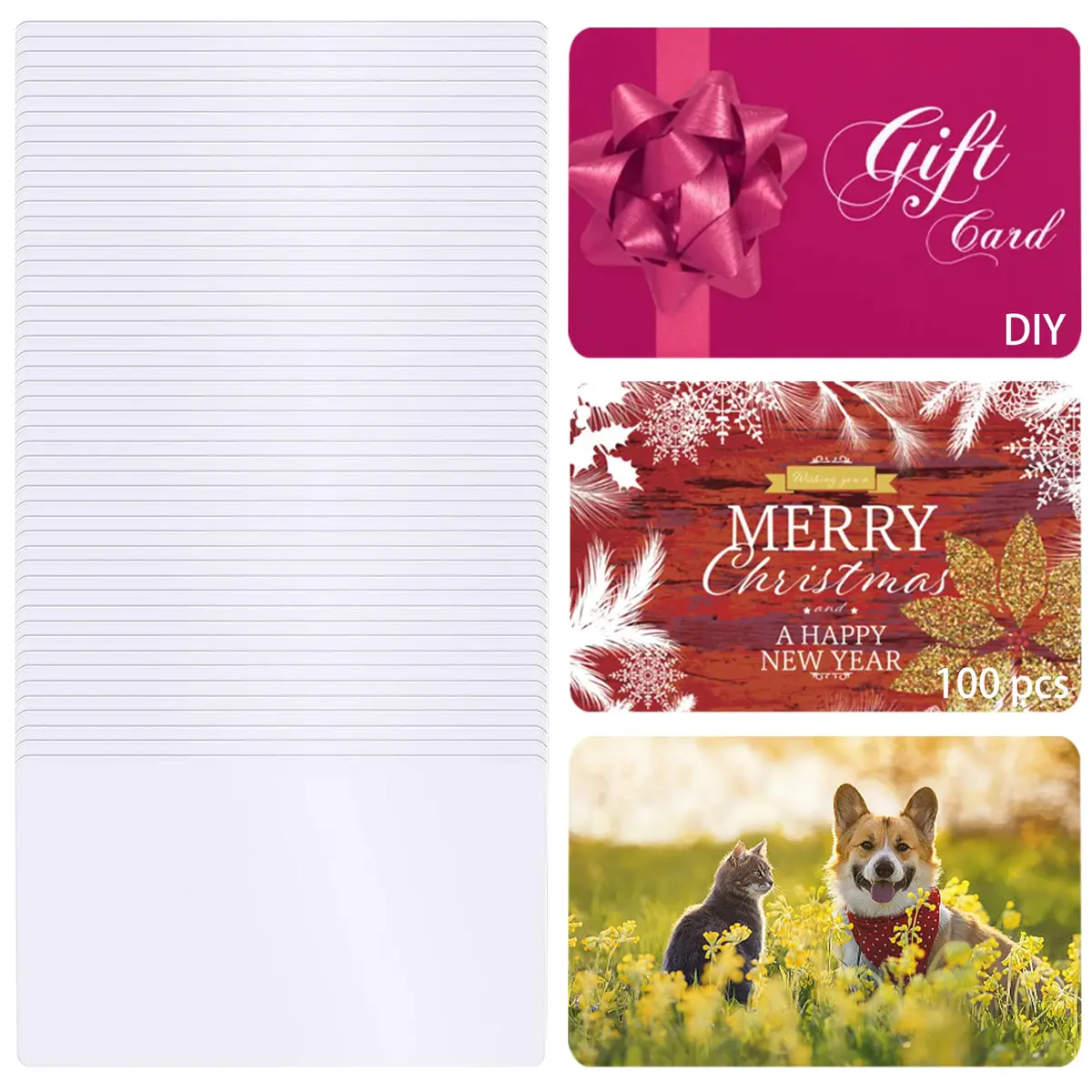 Jolbndcv 100 Pcs Sublimation Metal Business Cards 3.4" x 2.1" | Double-Sided, Bright Colors - main product image
