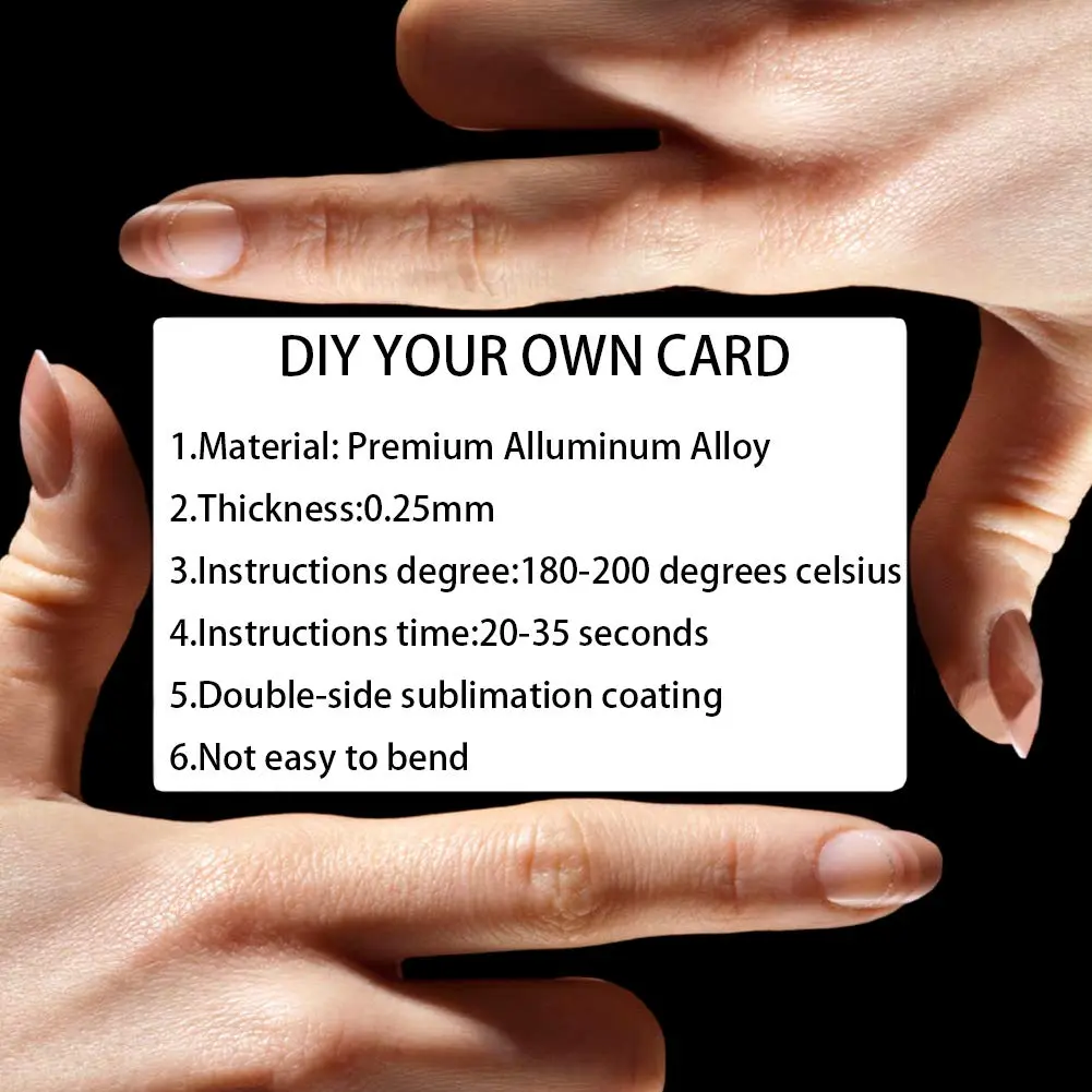 Jolbndcv 100 Pcs Sublimation Metal Business Cards 3.4" x 2.1" | Double-Sided, Bright Colors - view 4