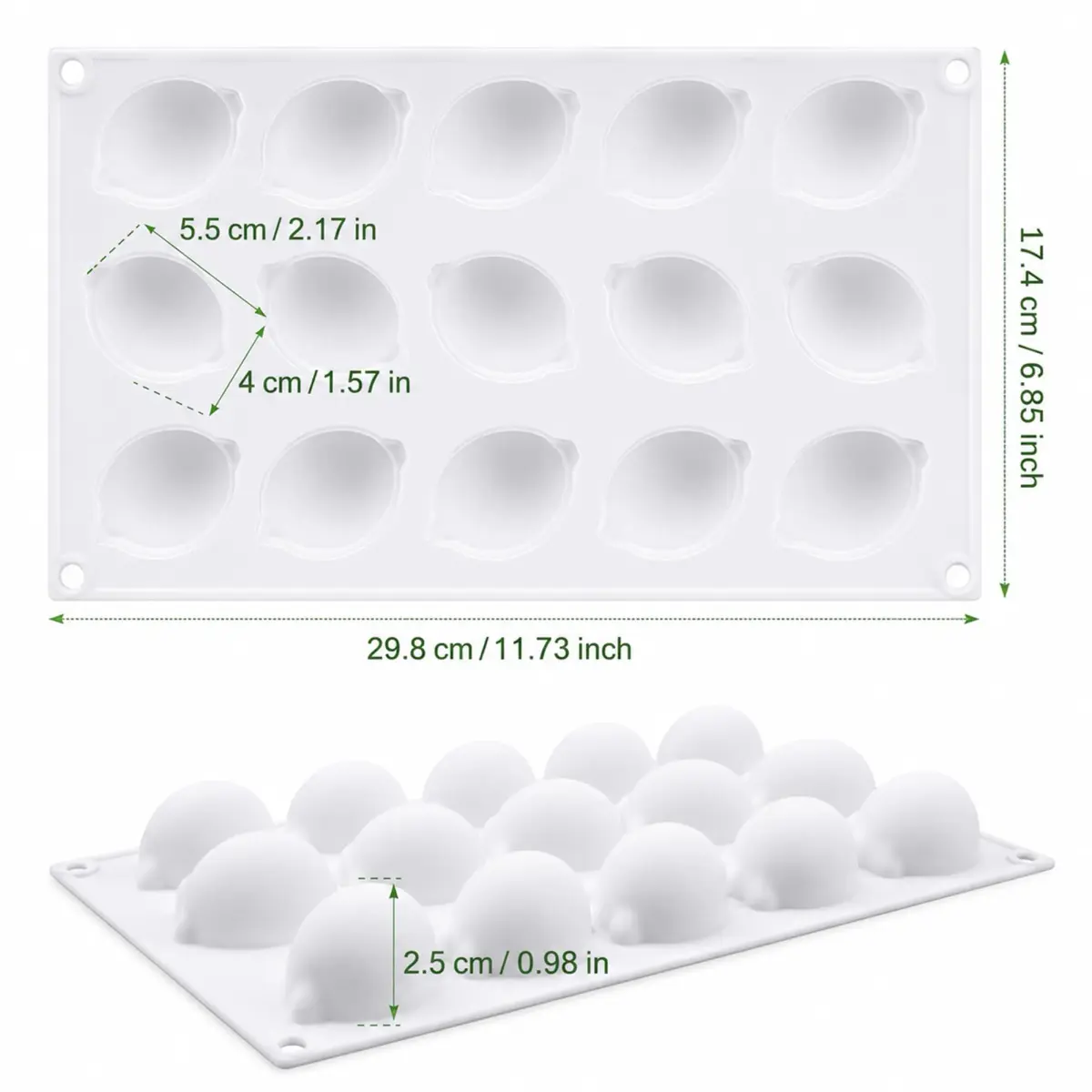 OCPO Kitchen Lemon Silicone Mold for Baking Mousse Cake, 15 Cavities | Food-Grade, Easy Release - view 2