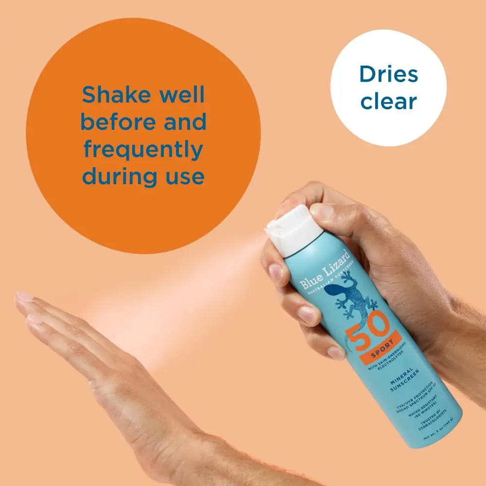 BLUE LIZARD Sport Mineral Sunscreen Spray SPF 50+ 148ml (5 fl oz) | Dermatologist-Recommended for Sensitive Skin - view 5