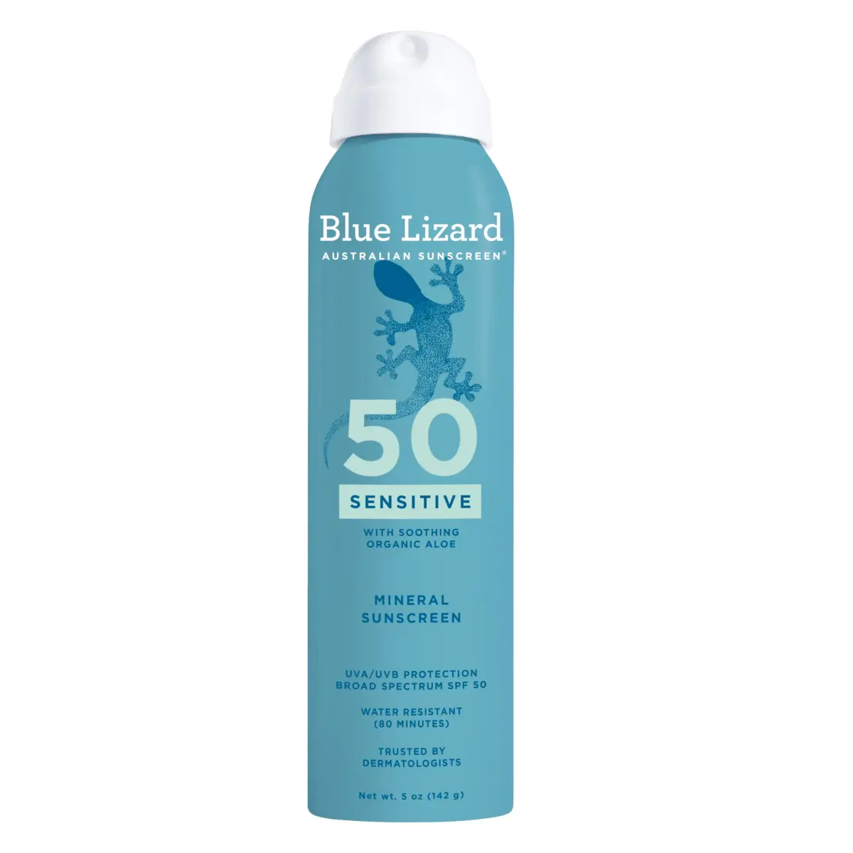 Blue Lizard Sensitive Mineral SPF 50 Spray 148ml (5 Fl Oz) | Dermatologist-Trusted Broad-Spectrum Protection - main product image