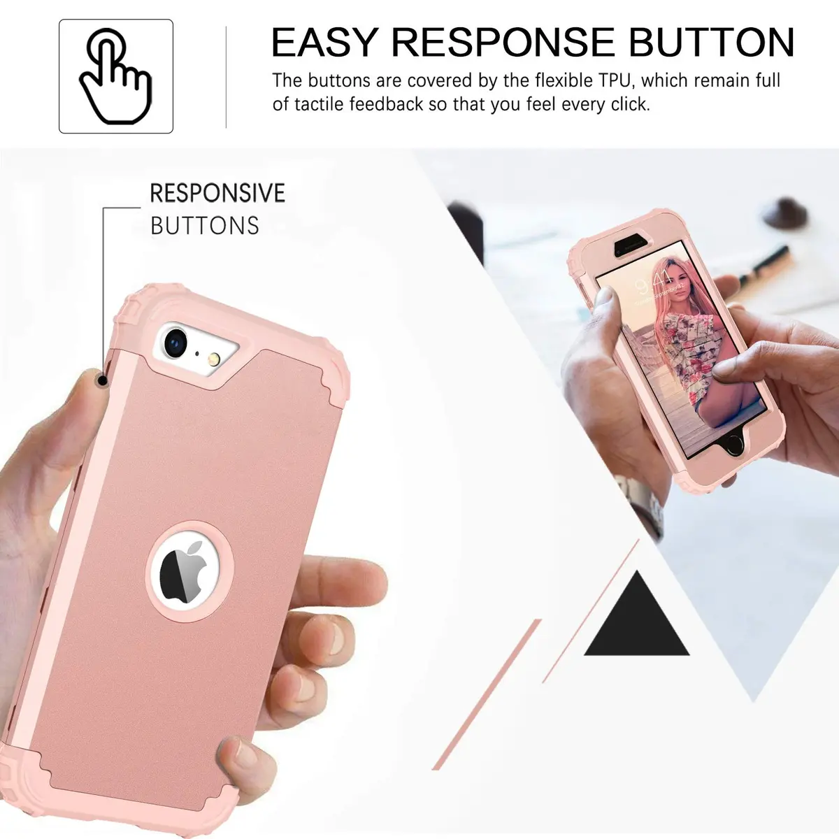 BENTOBEN Heavy Duty Cellular Phone Case for iPhone SE 2020 & 2022 | Shockproof 3-in-1 Rugged Drop Protection - view 5