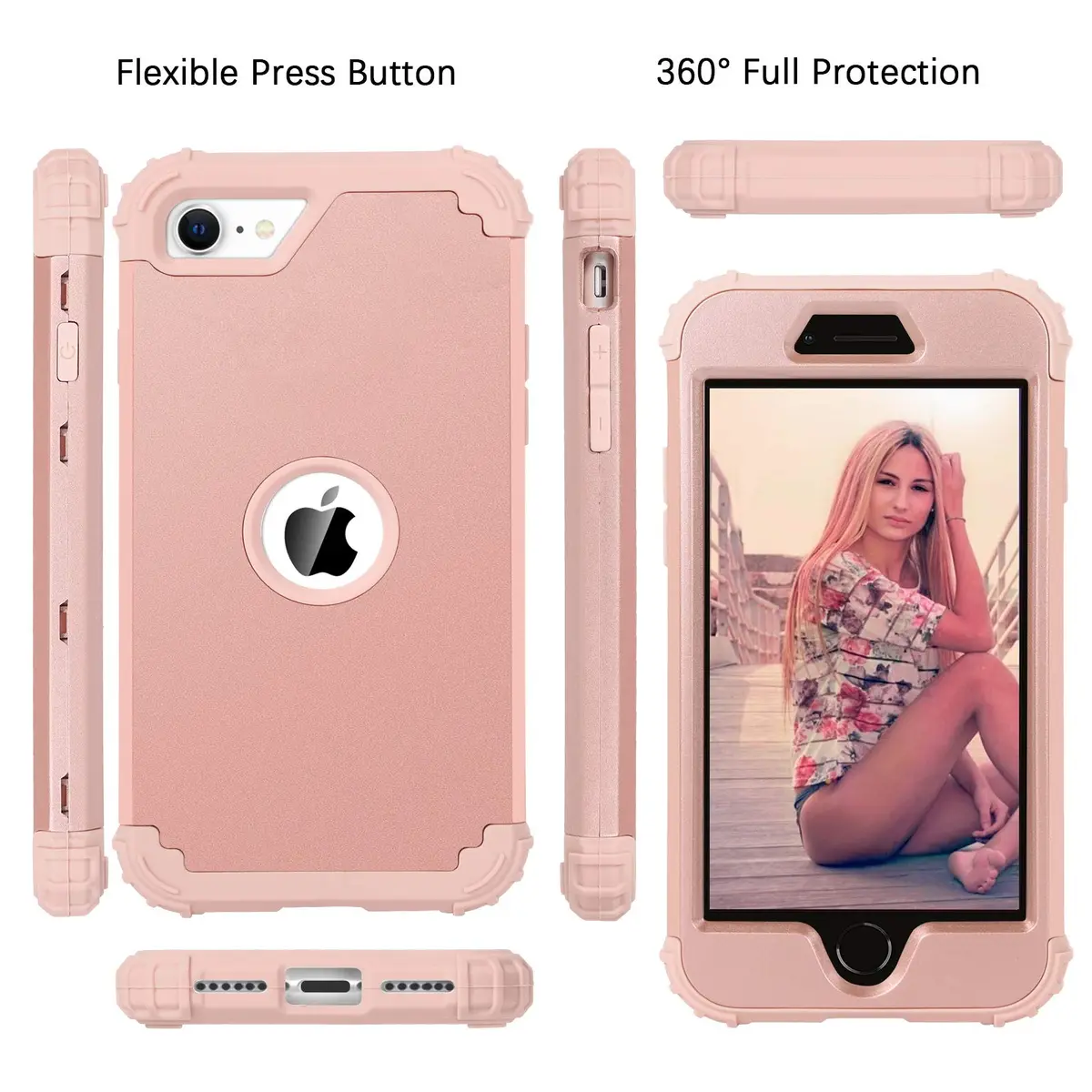 BENTOBEN Heavy Duty Cellular Phone Case for iPhone SE 2020 & 2022 | Shockproof 3-in-1 Rugged Drop Protection - view 8