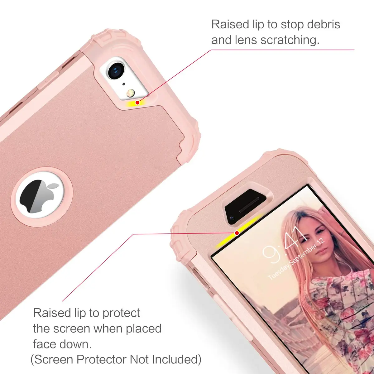 BENTOBEN Heavy Duty Cellular Phone Case for iPhone SE 2020 & 2022 | Shockproof 3-in-1 Rugged Drop Protection - view 4
