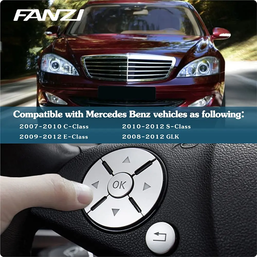 Asrnten Car Steering Wheel Button Trim Inner Decoration Silver | Compatible with Mercedes Benz Models - view 3