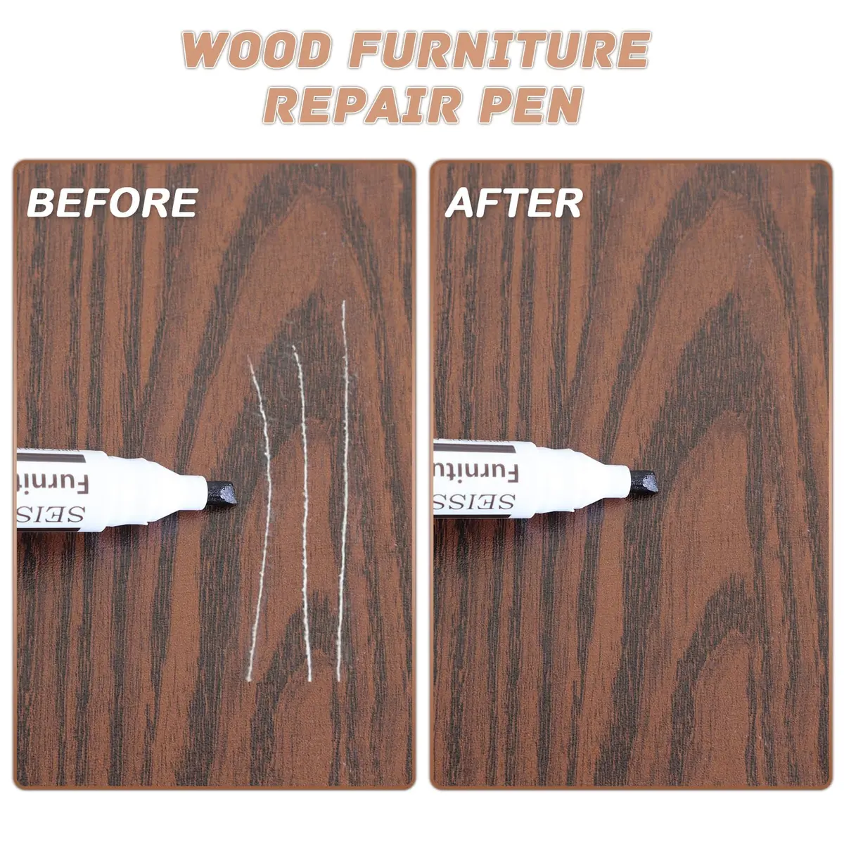 SEISSO Furniture Repair Kit, 12 Colors Wood Fillers with Markers Wax Sticks | Easy Scratch & Crack Fix - view 5