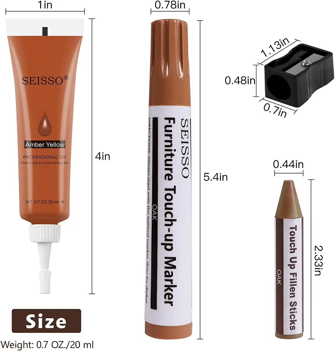 SEISSO Furniture Repair Kit, 12 Colors Wood Fillers with Markers Wax Sticks | Easy Scratch & Crack Fix - view 7