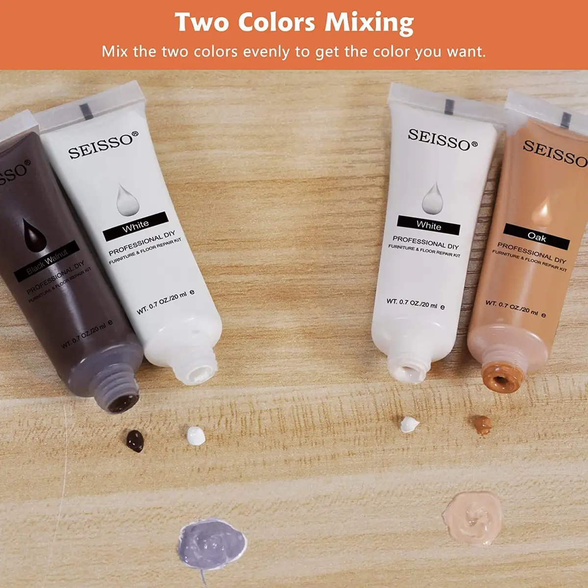 SEISSO Furniture Repair Kit, 12 Colors Wood Fillers with Markers Wax Sticks | Easy Scratch & Crack Fix - view 4