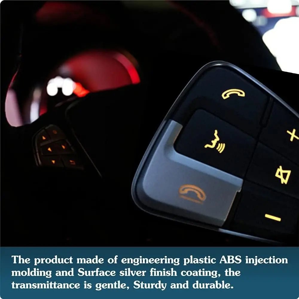 Asrnten Car Steering Wheel Button Trim Inner Decoration Silver | Compatible with Mercedes Benz GLA CLA GLS GLE CLS SL A B Class - view 4