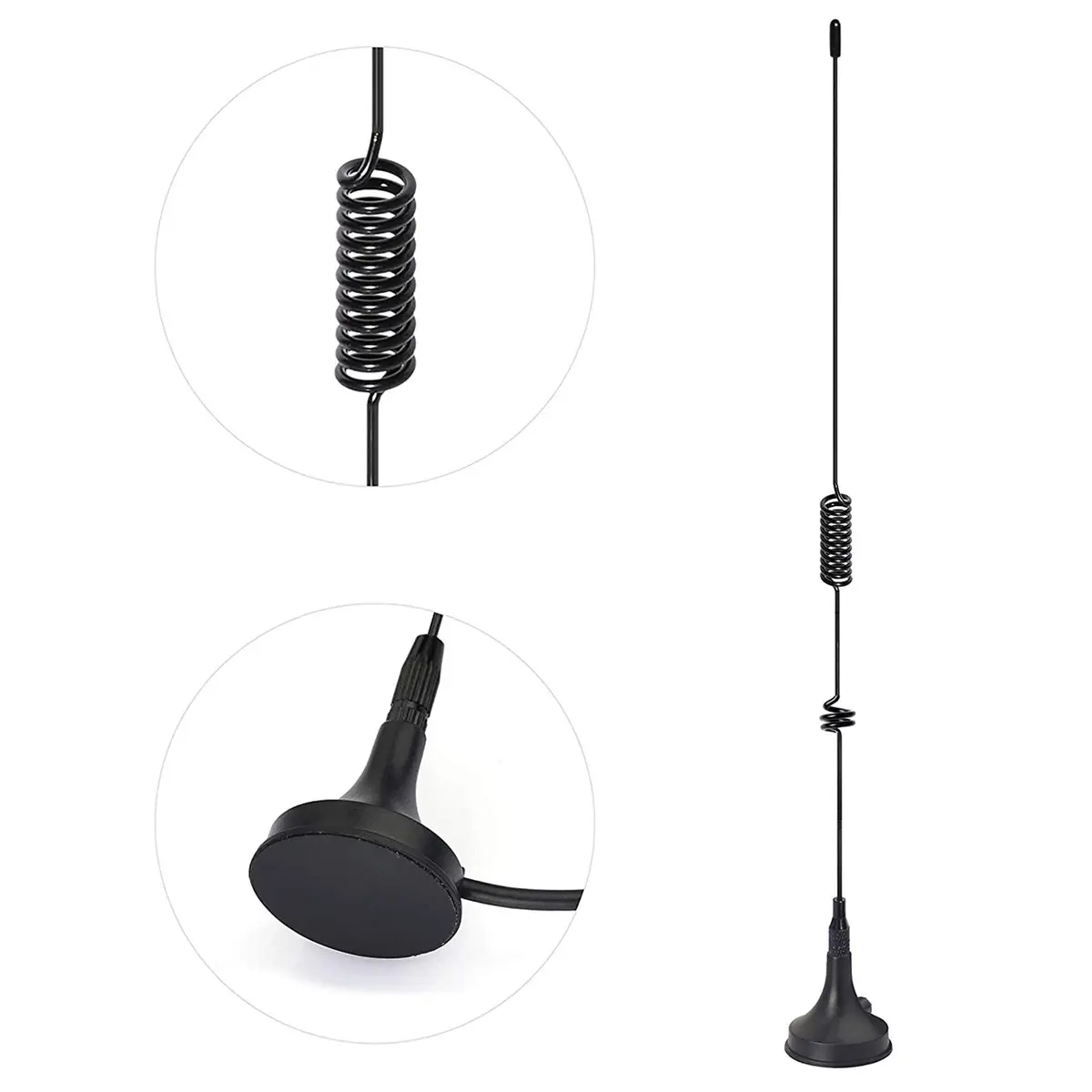 LUITON 2-Pack 16.5 Inch Dual Band Ham Radio Antenna VHF UHF 136-174MHz 400-470MHz Magnetic Base SMA Female - view 5