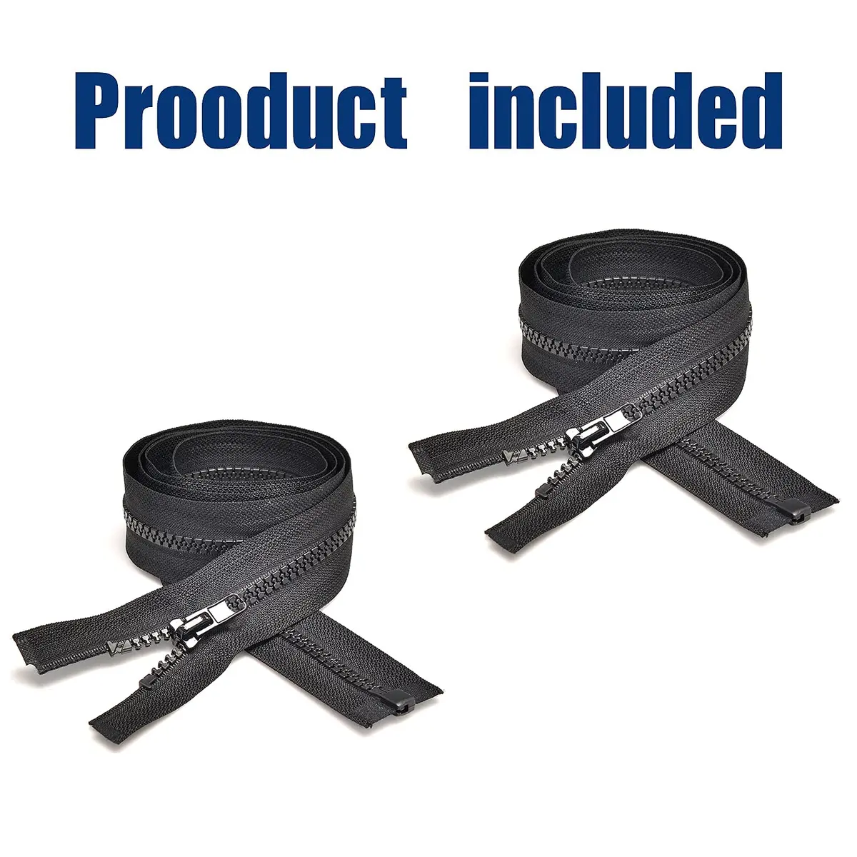 Sawoake Zipper #5 30 Inch Separating Jacket Zippers | Durable Plastic, Black, Bulk Pack - view 5