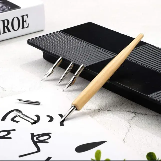 OIXXAF 11-Piece Comic Pen Nib Set with Wooden Holder | Drawing & Calligraphy Essentials - view 7