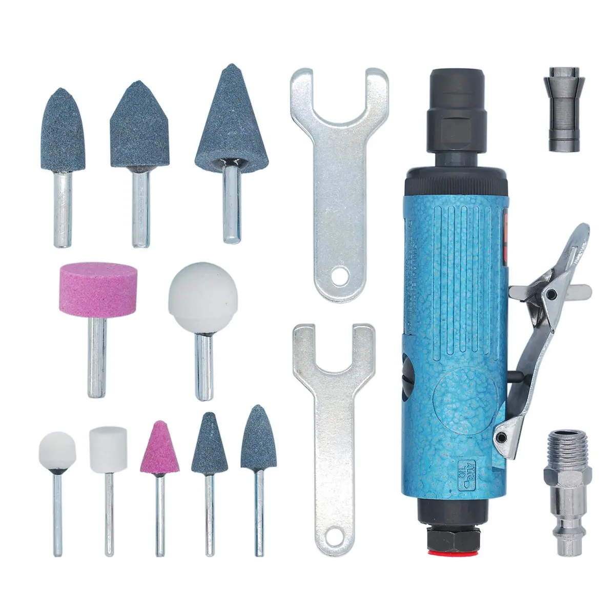 BOWD Air Die Grinder Kit with 1/4 and 1/8 inch Collets, Pneumatic Tool 25000 RPM | Lightweight Aluminum Body - view 2