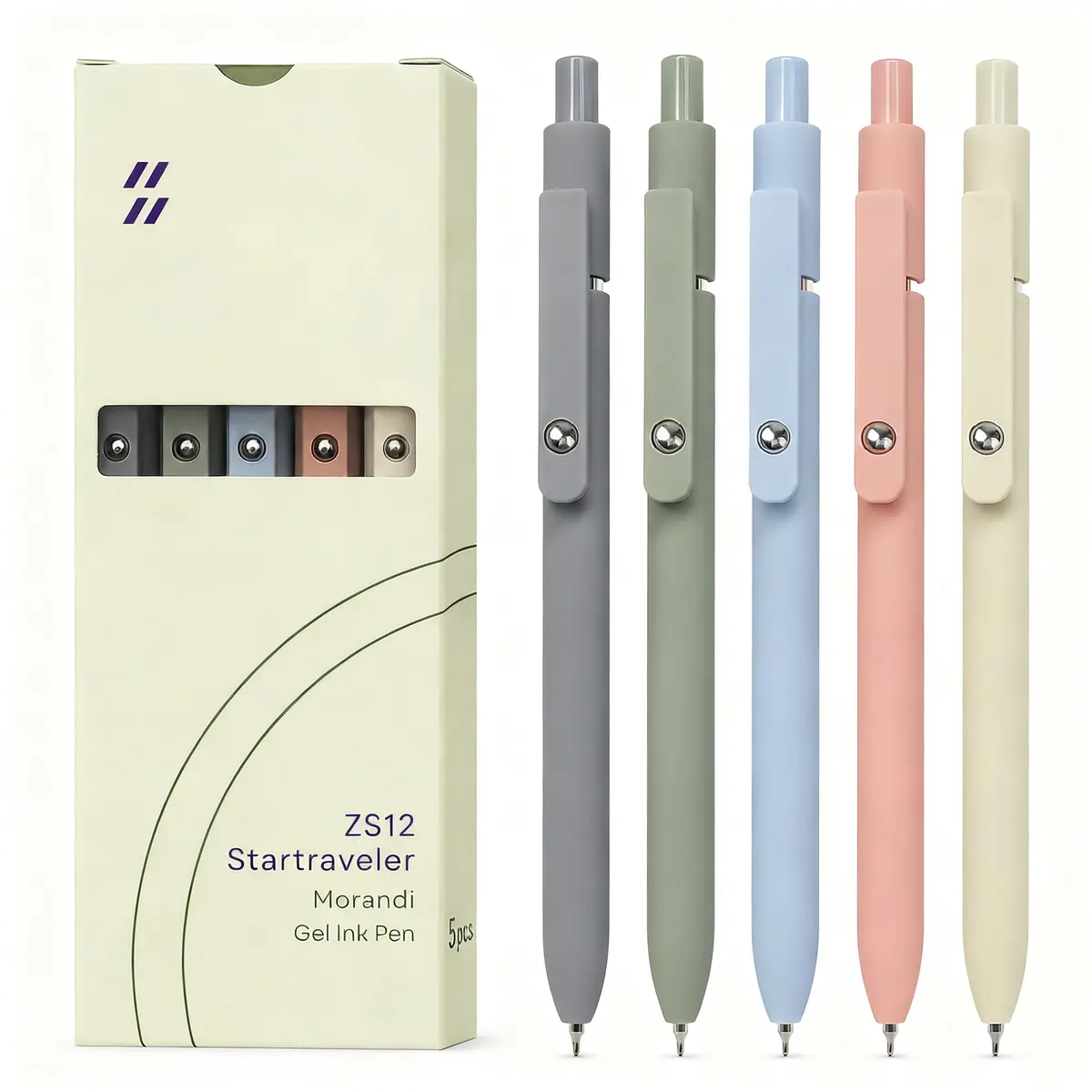 FIOVER Gel Pens 5pcs 0.5mm Quick Dry Black Ink Fine Point Pens | Smooth Writing for Students & Office - main product image