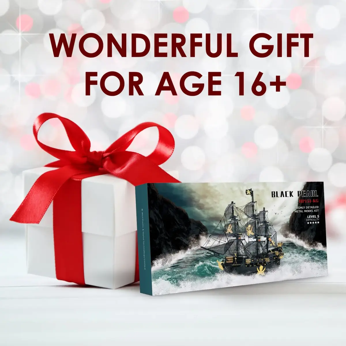 Piececool Black Pearl Pirate Ship 3D Metal Puzzle Model Kit 307 Pieces | Challenging DIY Craft for Adults & Teens - view 8