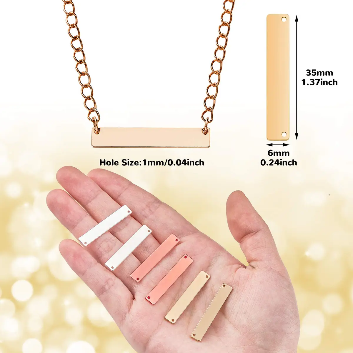 Yaomiao Metal Stamping Blanks 30 Pcs Brass Jewelry Blanks for Laser Engraving | DIY Sign & Pendant - view 2