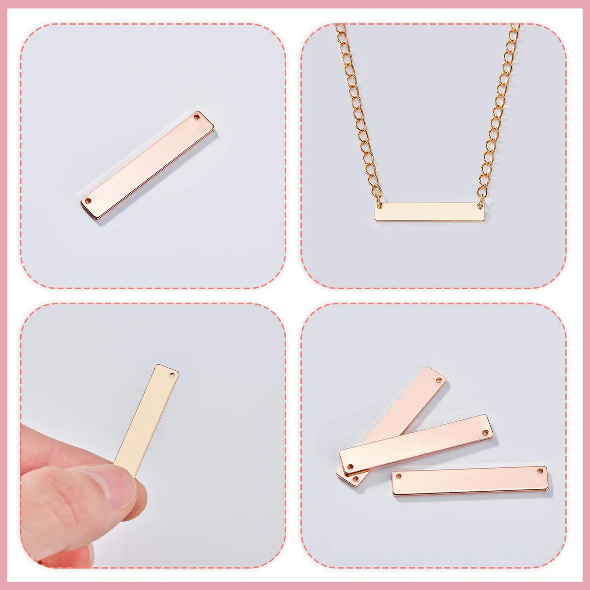 Yaomiao Metal Stamping Blanks 30 Pcs Brass Jewelry Blanks for Laser Engraving | DIY Sign & Pendant - view 4