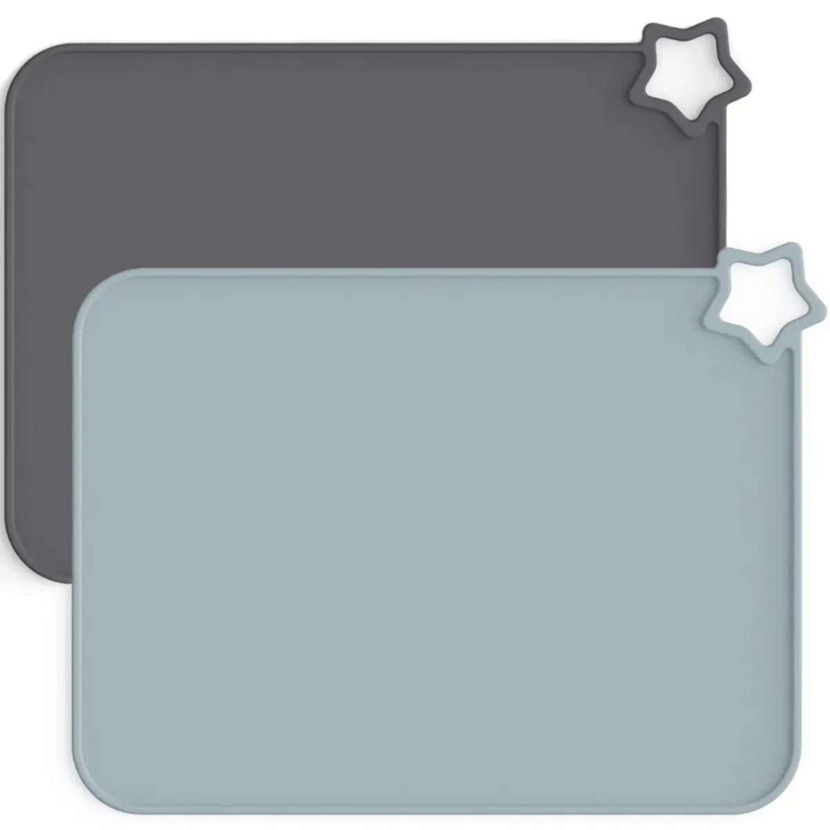 Moonkie Silicone Placemats for Baby & Kid, 2 Packs, 40cm x 30cm (15.7" x 11.7") | Stain-Proof, Non-Slip Toddler Food Mats - main product image