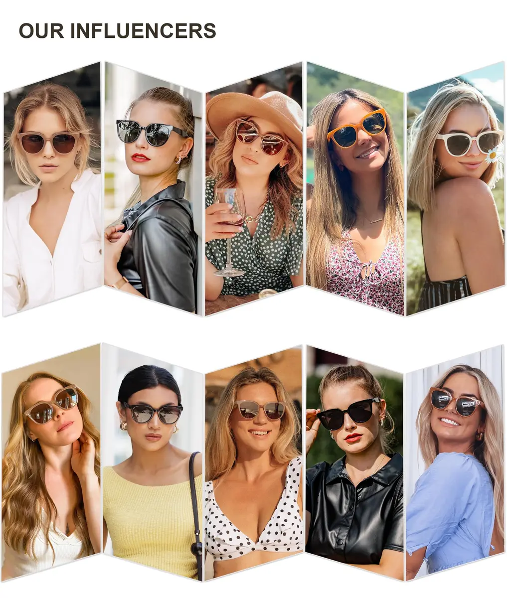 SOJOS Trendy Cat Eye Round Polarized Sunglasses for Women SJ2175 | 53mm (2.09in) Lens Width - view 3