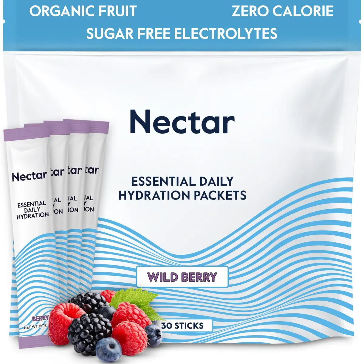 Nectar Hydration Packets Berry 30 Pack | Doctor-Formulated Electrolyte Powder for Rapid Hydration - main product image