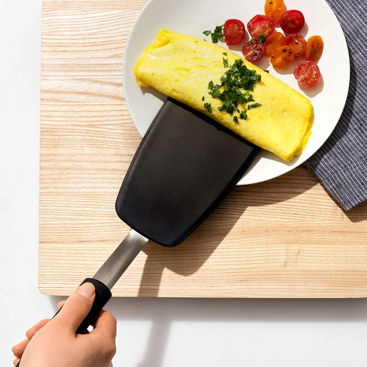 OXO Good Grips Large Silicone Flexible Turner & Omelet Turner | Heat-Resistant, Non-Stick Safe, Stainless Steel Core - view 2