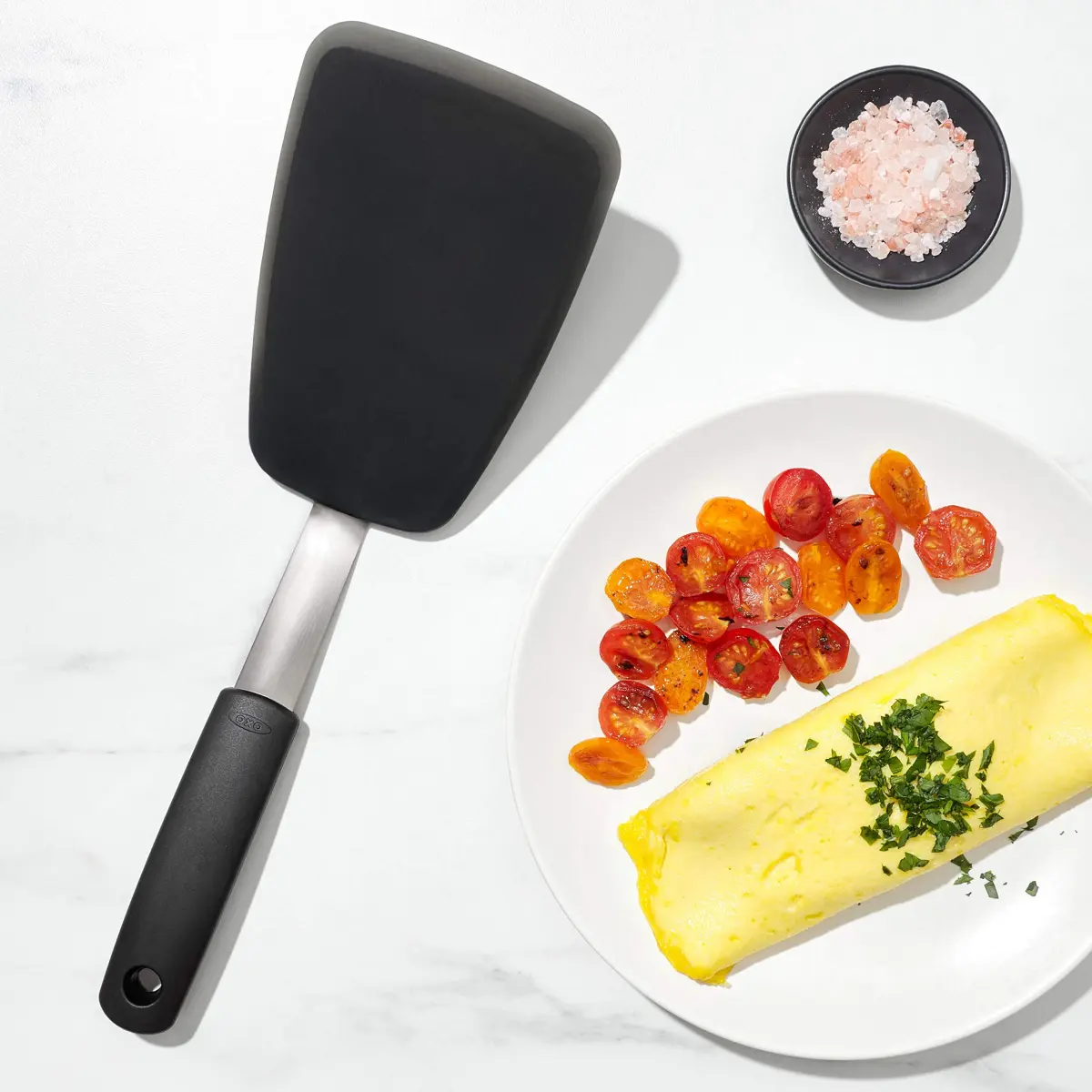 OXO Good Grips Large Silicone Flexible Turner & Omelet Turner | Heat-Resistant, Non-Stick Safe, Stainless Steel Core - view 3