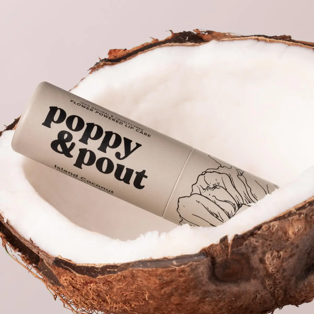 Poppy & Pout Island Coconut Jumbo Lip Balm | Hydrates with Beeswax, Vitamin E, Organic Coconut Oil | Cruelty-Free - view 6