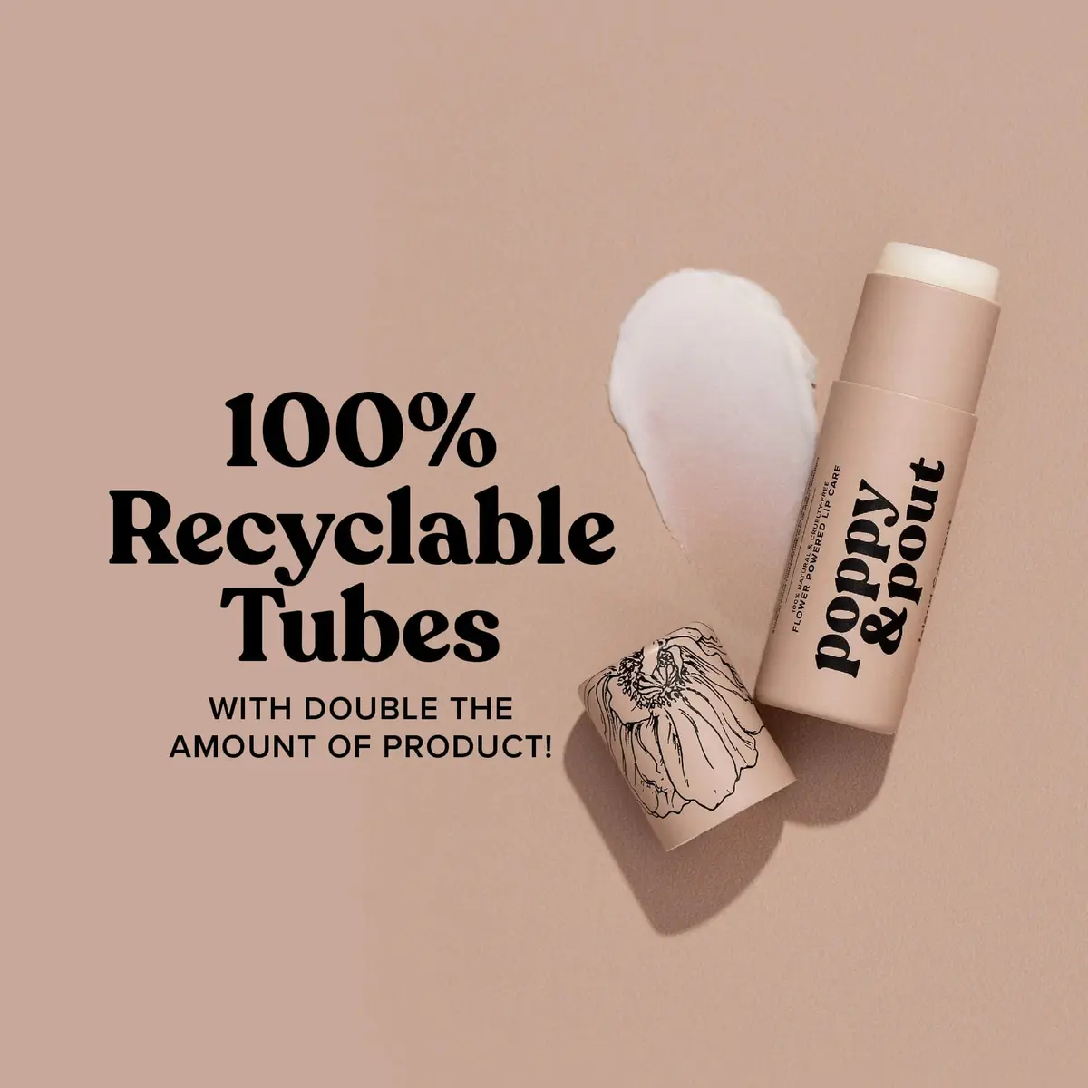 Poppy & Pout Island Coconut Jumbo Lip Balm | Hydrates with Beeswax, Vitamin E, Organic Coconut Oil | Cruelty-Free - view 7