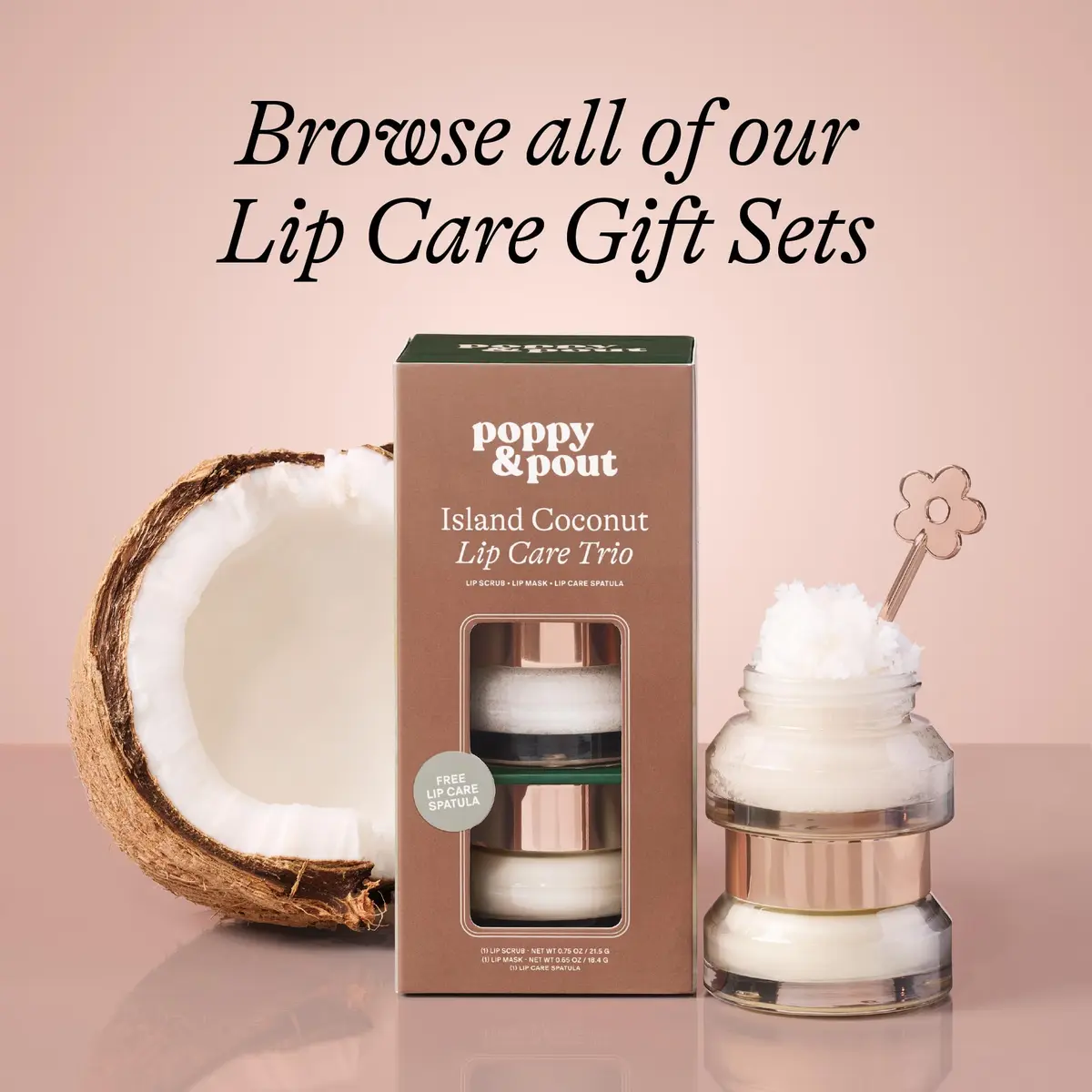 Poppy & Pout Island Coconut Jumbo Lip Balm | Hydrates with Beeswax, Vitamin E, Organic Coconut Oil | Cruelty-Free - view 9