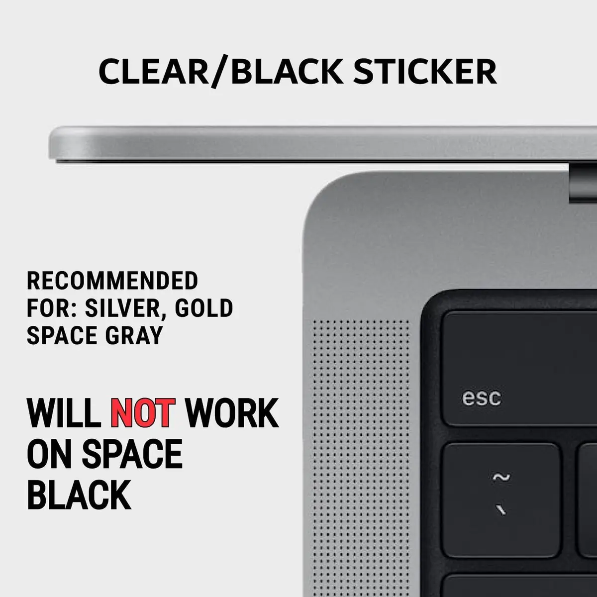 Synerlogic Mac OS Shortcuts Sticker for MacBook Air/Pro | Laminated Vinyl Keyboard Cheatsheet | macOS Commands (Clear/Black) - view 2