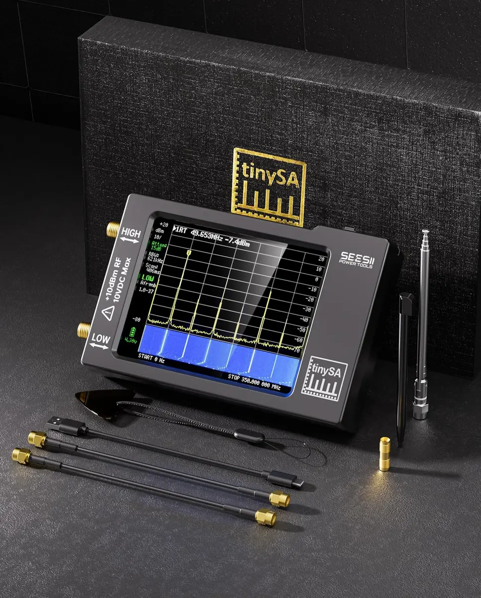 Seesii TinySA Spectrum Analyzer with Touchscreen & Antenna | Portable RF & Signal Generator (100kHz-960MHz) - view 9