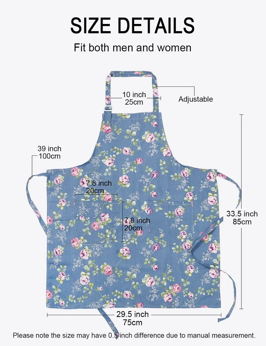 APRONNER 3 PCS Cooking Aprons for Women with Pockets | Vintage Cotton Linen Adjustable Fit - view 7