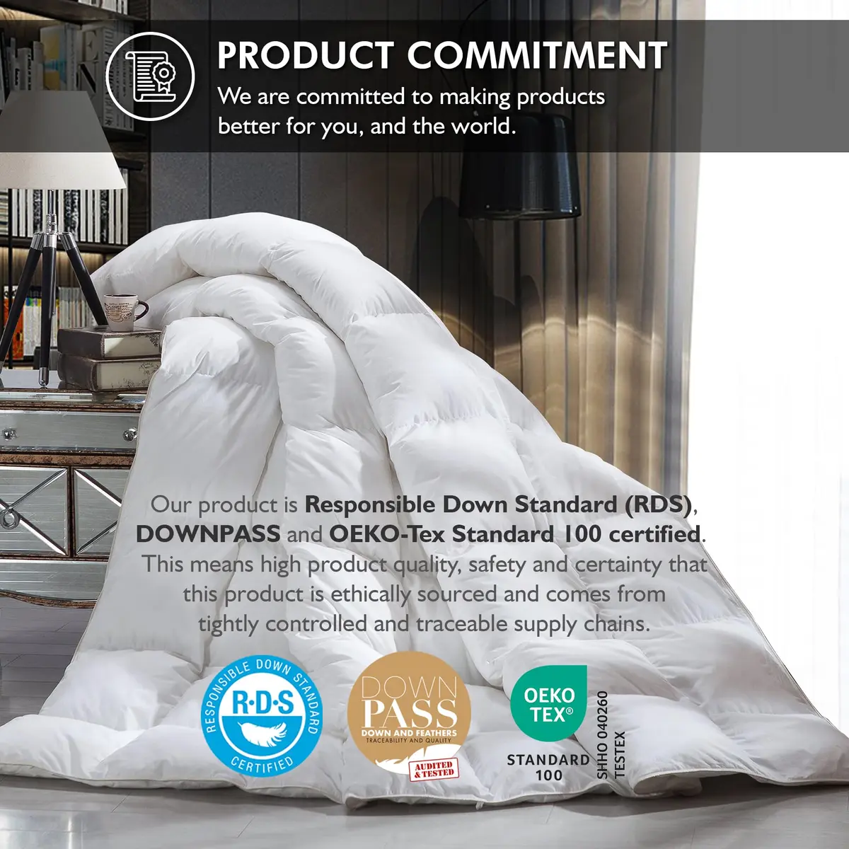 EGYPTIAN BEDDING California King Comforter 108" x 98" | 68 oz. Egyptian Cotton Cloud-Like Feel - view 3