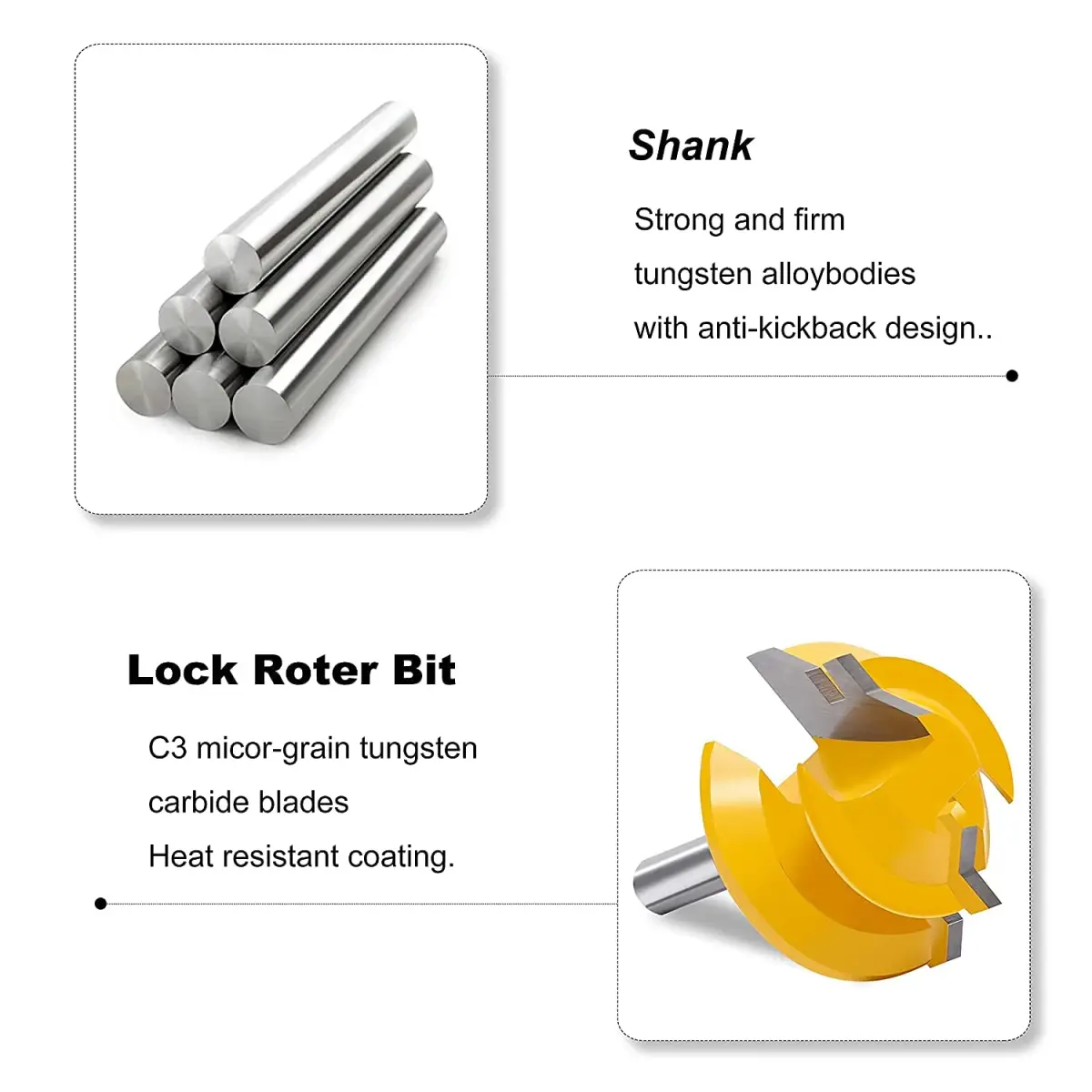 Newdeli 45 Degree Lock Miter Router Bit 1/4 Shank, 1/2 Stock Joint Woodworking Bit | Carbide Tipped for Furniture Making - view 4
