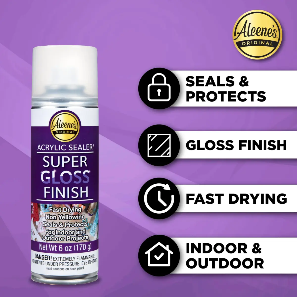 Aleene's Clear 6 oz Spray Acrylic Sealer | Super Gloss Finish for Crafts & Art Projects - view 2