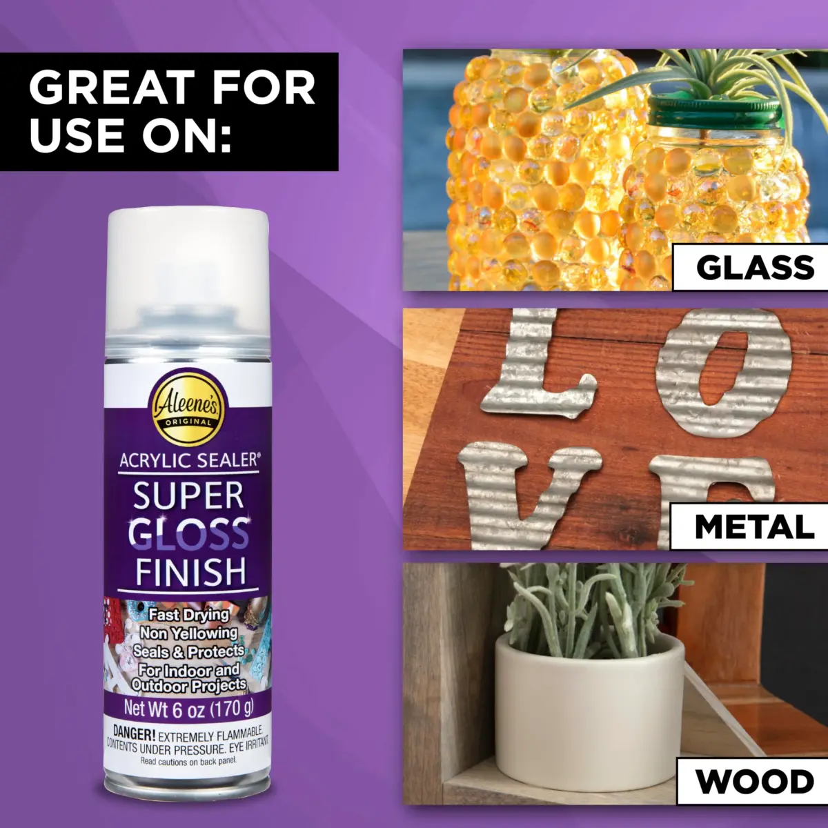 Aleene's Clear 6 oz Spray Acrylic Sealer | Super Gloss Finish for Crafts & Art Projects - view 3