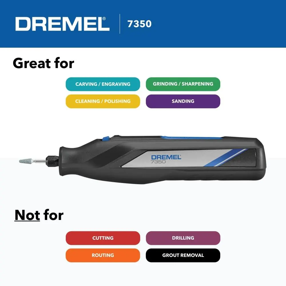 Dremel 7350 4V Cordless Rotary Tool Kit with 5 Accessories, 12000 RPM, USB-C Rechargeable Battery | Lightweight DIY & Crafting Tool - view 5