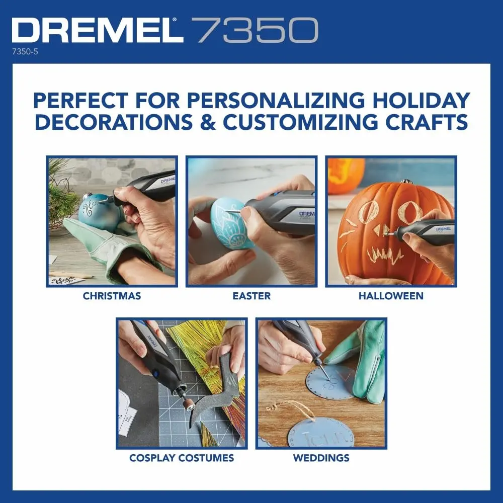 Dremel 7350 4V Cordless Rotary Tool Kit with 5 Accessories, 12000 RPM, USB-C Rechargeable Battery | Lightweight DIY & Crafting Tool - view 6